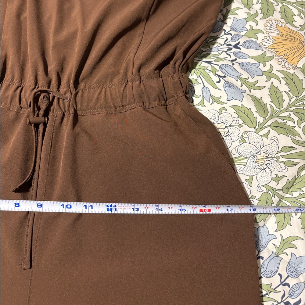 Mondetta Chocolate Brown Sleeveless Jumpsuit with Corded Ankles and Tie Waist XS - Picture 12 of 16